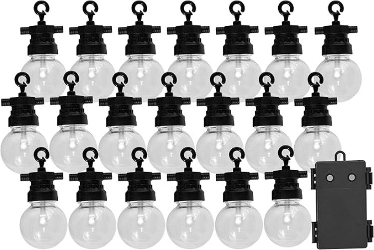 Picture of Luxform Lighting Fiji 20 Bulb (G45) Indoor/Outdoor String Light Set Battery Operated - 6m - 8 Functions - On/Off Switch with 24 Hour Timer - IP44 Rated Perfect for Garden, Pegola, Bedroom, Camping