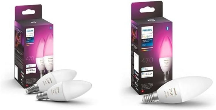 Picture of  White & Colour Ambiance Smart Light Bulb Candle Triple Pack LED [E14] with Bluetooth - 1100 Lumen. Works with Alexa, Google Nest, Apple Homekit.