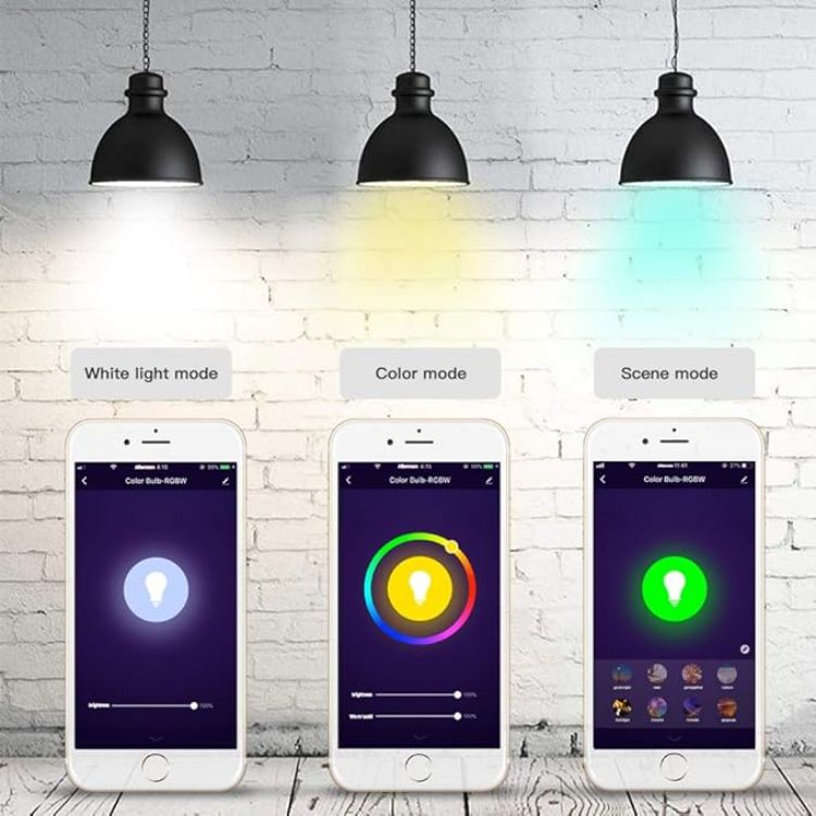 Picture of Smart WiFi Light LED RGB Color Changing Dimmable B22 Bulb Compatible with Alexa, Google Home Assistant, App Remote Control, White, R4554