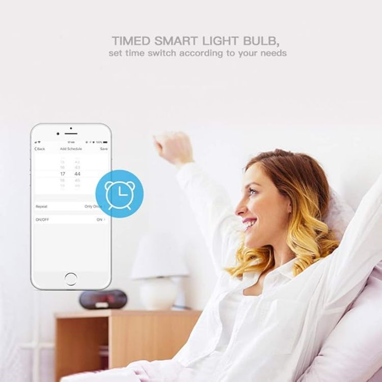Picture of Smart WiFi Light LED RGB Color Changing Dimmable B22 Bulb Compatible with Alexa, Google Home Assistant, App Remote Control, White, R4554