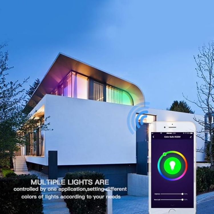 Picture of Smart WiFi Light LED RGB Color Changing Dimmable B22 Bulb Compatible with Alexa, Google Home Assistant, App Remote Control, White, R4554