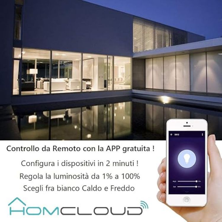 Picture of Pack of 2 Smart WiFi LED Bulb Smart White Dynamic (Warm + Cold) A60, E27 Dimmable, 800 Lumen, 9W, Control with APP, Alexa or Google