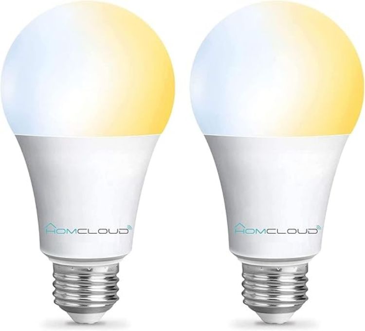 Picture of Pack of 2 Smart WiFi LED Bulb Smart White Dynamic (Warm + Cold) A60, E27 Dimmable, 800 Lumen, 9W, Control with APP, Alexa or Google