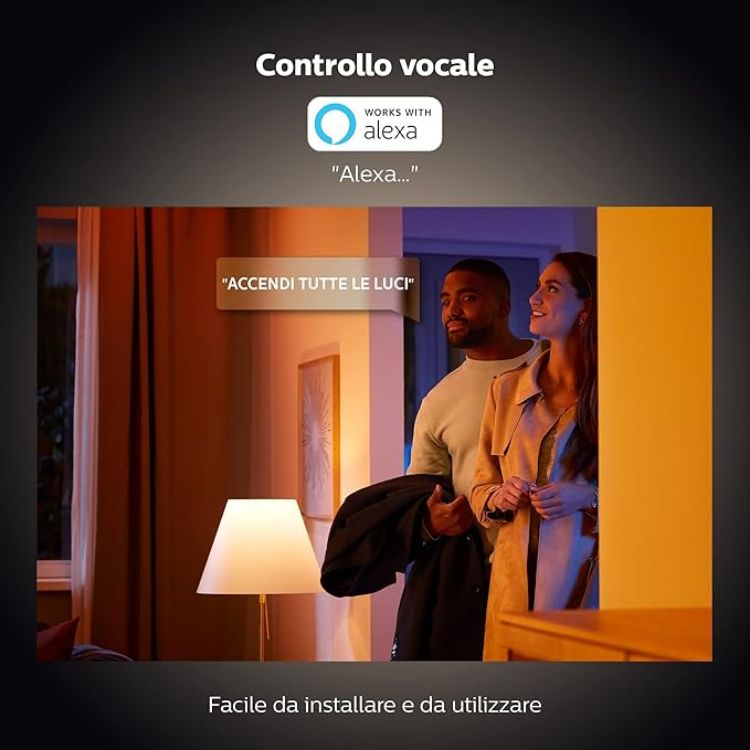 Picture of White & Colour Ambiance Smart Light Bulb Triple Pack LED [E27] with Bluetooth - 1100 Lumen. Works with Alexa, Google Nest, Apple Homekit.