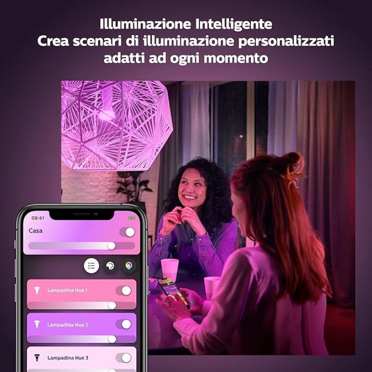 Picture of White & Colour Ambiance Smart Light Bulb Triple Pack LED [E27] with Bluetooth - 1100 Lumen. Works with Alexa, Google Nest, Apple Homekit.