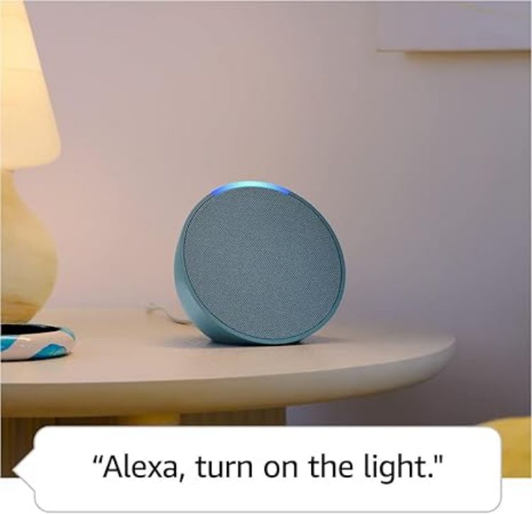 Picture of Echo Pop | Charcoal + Tapo L530EA Smart Light Bulb (E27), Works with Alexa - Smart Home Starter Kit, with Alexa+ Early Access