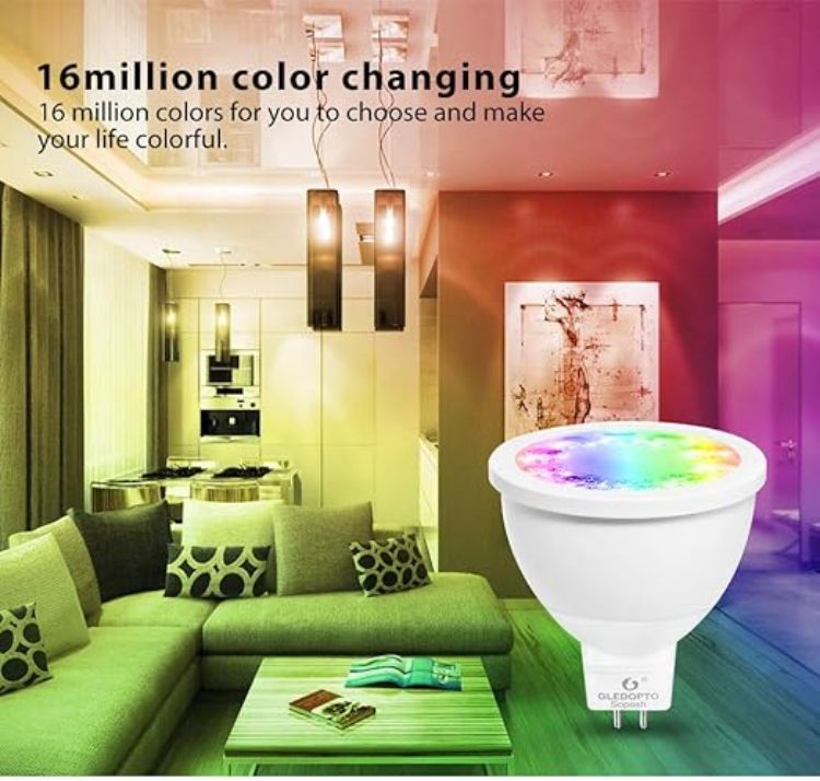 Picture of TANSHOP Zigbee Bulb MR16 GU5.3 LED Smart Bulb-4W zigbee Dimmable Bulb DC 12V Low Voltage RGBCCT Spotlight Bean Angle 120° [Energy Class E]