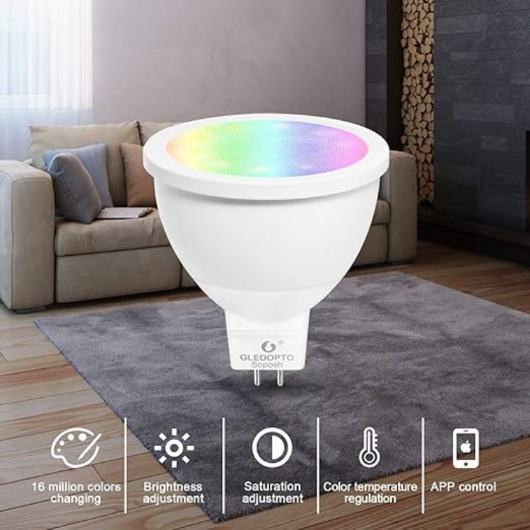 Picture of TANSHOP Zigbee Bulb MR16 GU5.3 LED Smart Bulb-4W zigbee Dimmable Bulb DC 12V Low Voltage RGBCCT Spotlight Bean Angle 120° [Energy Class E]