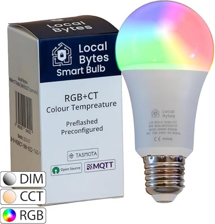 Picture of Smart Bulb B22 9W RGB+CT Tasmota Preflashed Smart LED Bulb