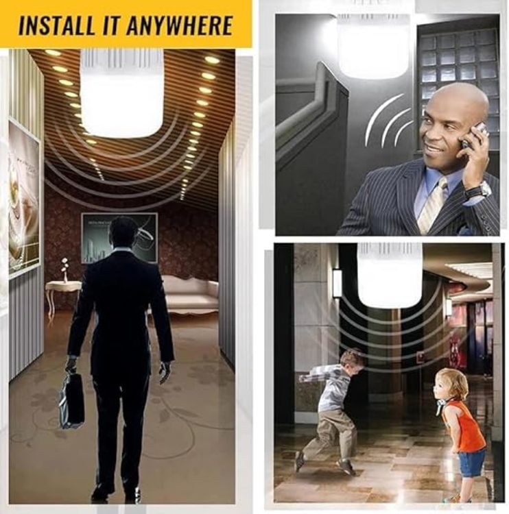 Picture of Motion Sensor Bulb LED Light, E27 Radar Ambient Instant On, No Switch, PIR 5W 9W, Security Lighting-Bulb Light Lamp,Auto ON/Off Indoor/Outdoor Lighting Lamp-5w,2 Count (Pack of 1)