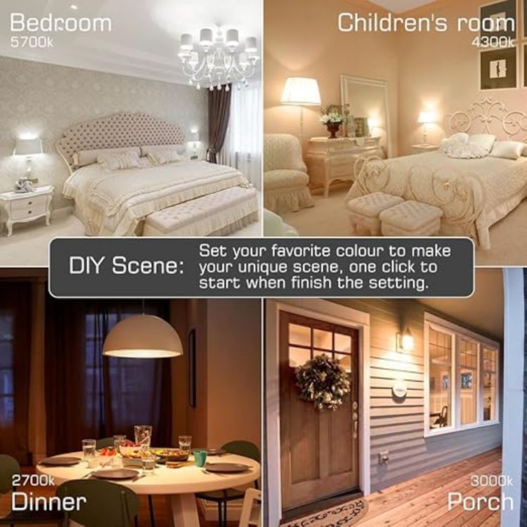 Picture of Alexa Light Bulbs 12W, Bluetooth Smart Bulb Warm White to Daylight Adjustable，B22 Bayonet Light Bulb with APP and Voice Control for Bedroom Kitchen Living Room (4 Packs) [Energy Class E]
