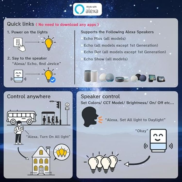 Picture of Alexa Light Bulbs 12W, Bluetooth Smart Bulb Warm White to Daylight Adjustable，B22 Bayonet Light Bulb with APP and Voice Control for Bedroom Kitchen Living Room (4 Packs) [Energy Class E]