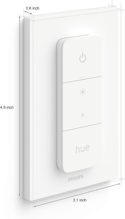 Picture of White & Colour Ambiance Smart Light Bulb Candle Twin Pack LED [E14] with Bluetooth - 1100 Lumen + Hue Dimmer Switch. Works with Alexa, Google Nest, Apple Homekit.