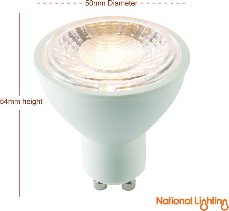 Picture of 7W SMD LED GU10 Dimmable Warm White 60 Degrees 550 Lumens LED Energy Saving Light Bulb Lamp [Energy Class D]