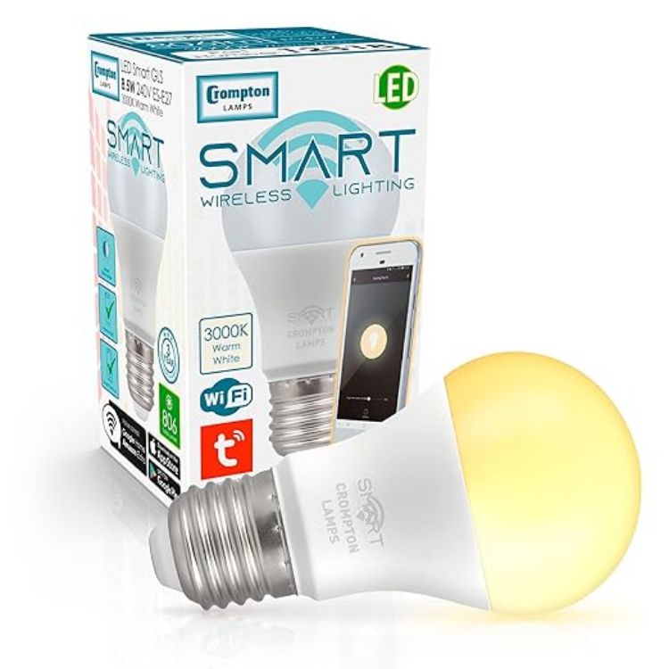 Picture of LED Smart WiFi GLS 8.5W ES-E27 Dimmable (60W Equivalent) 3000K Warm White Opal 806lm ES Screw E27 TUYA Google Home Light Bulb