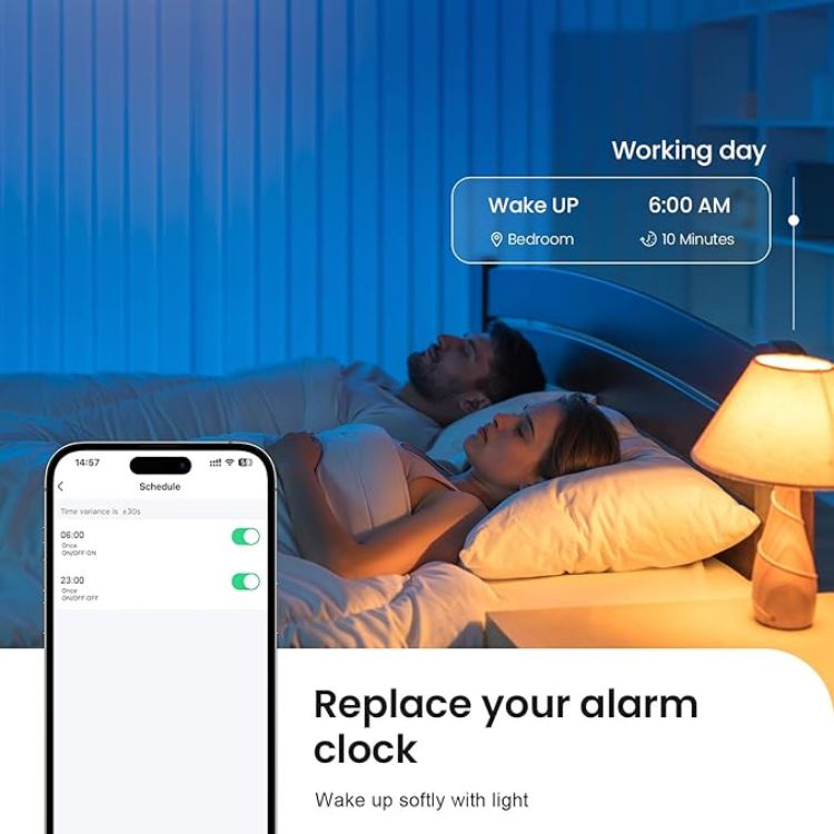 Picture of GU10 Smart Bulb, Warm to Cool White and RGB WiFi led Light Bulbs, Dimmable Colour Changing, Compatible with Alexa and Google Home, Music Sync, 5W(50W), 470 Lumens, No Hub Required, 4 Pack