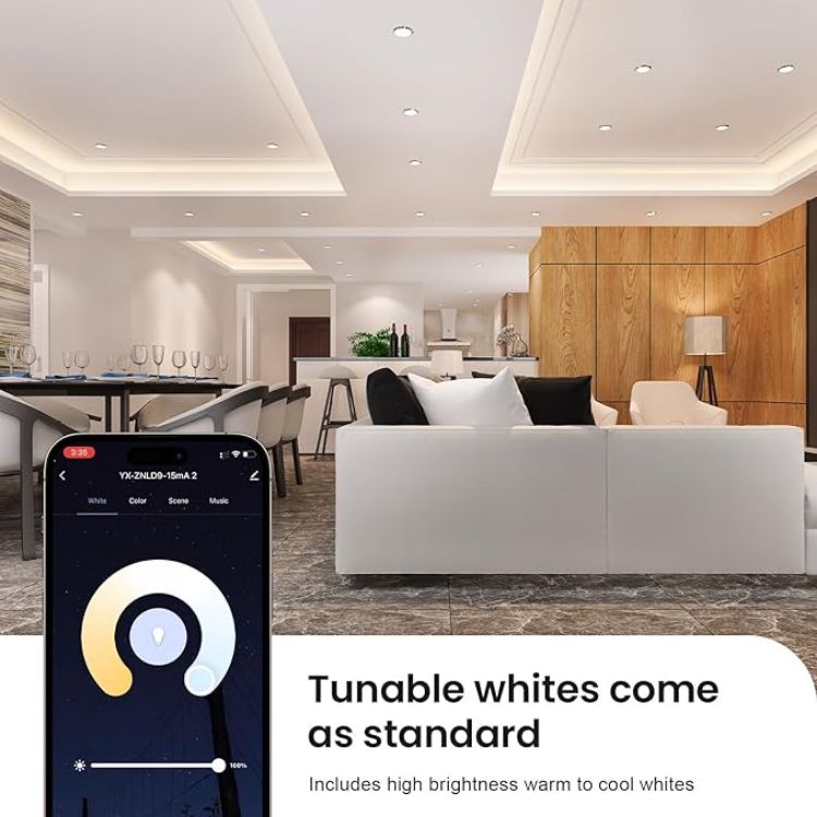 Picture of GU10 Smart Bulb, Warm to Cool White and RGB WiFi led Light Bulbs, Dimmable Colour Changing, Compatible with Alexa and Google Home, Music Sync, 5W(50W), 470 Lumens, No Hub Required, 4 Pack