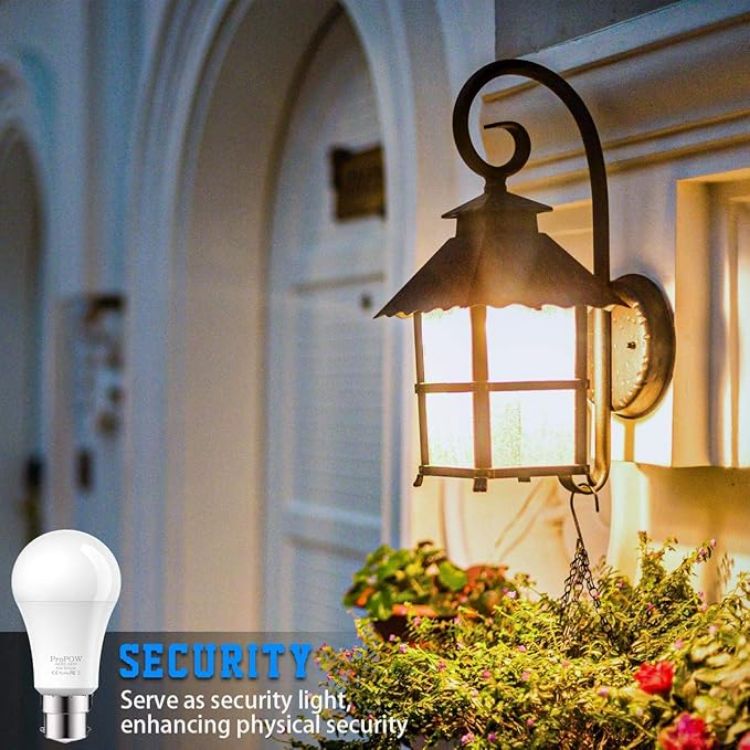 Picture of Dusk to Dawn Light Bulb,ProPOW 5W (40 Watt Equivalent) Sensor LED Bulbs A19 Automatic On/Off, Indoor/Outdoor Lighting Lamp for Porch Garage Driveway Yard Hallway Basement Patio(B22,Soft White,2-Pack)