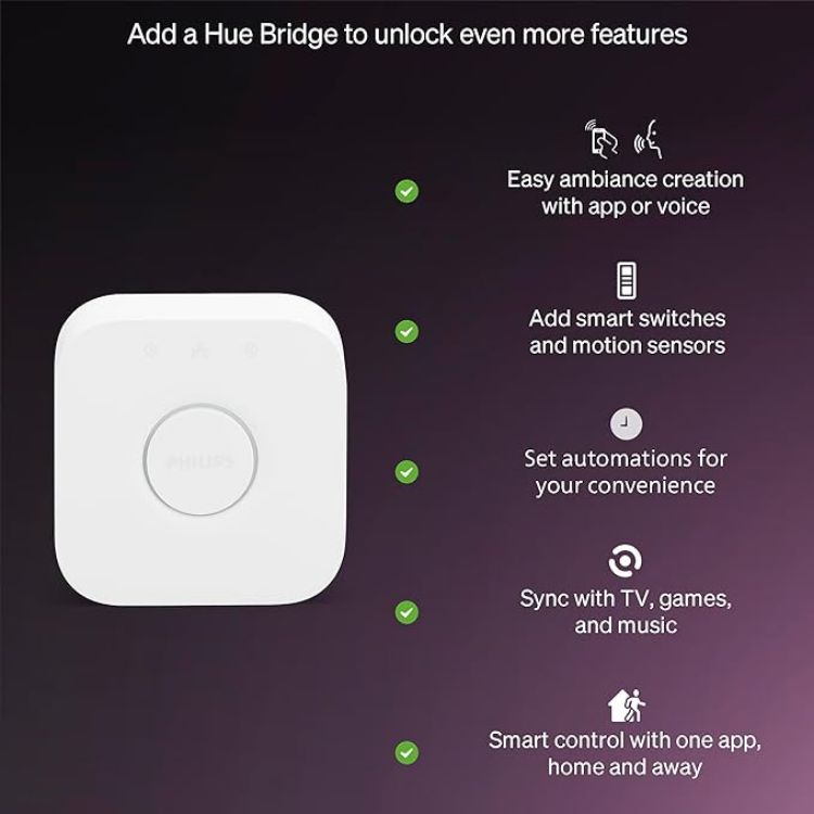 Picture of Essential Smart LED GU10 Spotlight Bulb, White and Color Ambiance, 4.7W, 2200K-6500K, 345 Lumens, Dimmable, Works with Alexa, Google Assistant, and Apple Home, 4 Pack