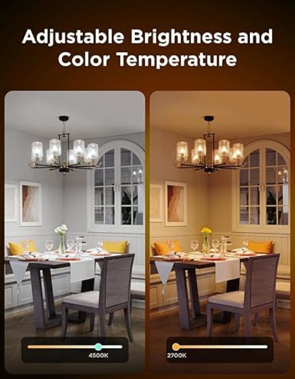 Picture of  E14 Smart Bulb RGBWW, Smart Light Bulb Work with Matter, Alexa and Google Assistant, Group Control, 450LM, 4.8W, DIY 16 Million Colors, 54 Scenes, 4 Pack [Energy Class F]