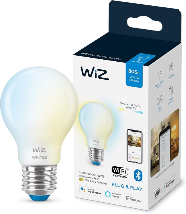 Picture of Tunable White E27 Edison Screw Smart WiFi Frosted LED Light Bulb 60W Equivalent Compatible with Alexa Google Assistant and Apple HomeKit