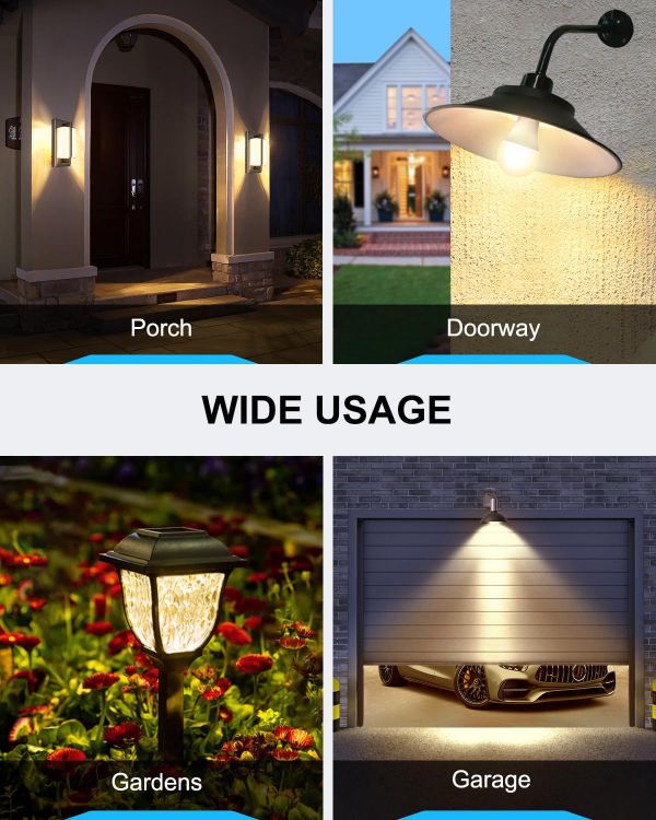 Picture of 12W E27 Dawn Till Dusk LED Light Bulbs Warm White 3000K Auto On Off Sensor ES Screw 2 Pack