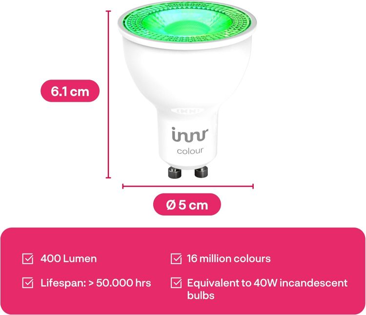 Picture of Zigbee GU10 Smart Bulb White and Colour Dimmable 400 Lumen Works with Hue and Alexa 2 Pack