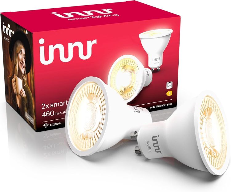 Picture of Zigbee GU10 Smart Bulb Warm White 460 Lumen Dimmable LED Spot Works with Hue and Alexa 2 Pack