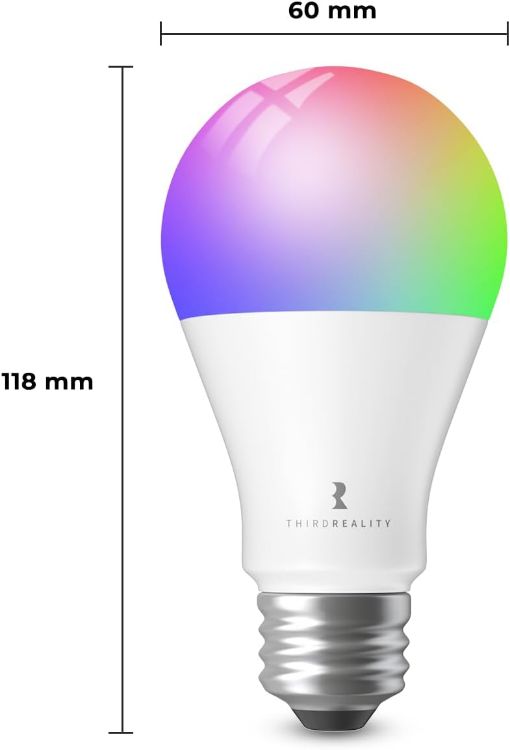 Picture of Zigbee A19 Smart Colour Bulb ZL4 4 Pack E27 RGB Tunable White 810 Lumens Works with Home Assistant SmartThings Echo Built-in Hub