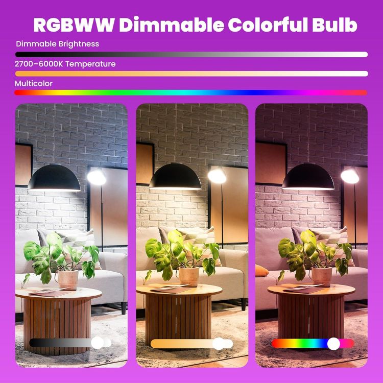 Picture of E14 Smart Candle Bulb 4.5W Alexa WiFi RGB Dimmable 16 Million Colours Google Assistant 2 Pack Energy Class B