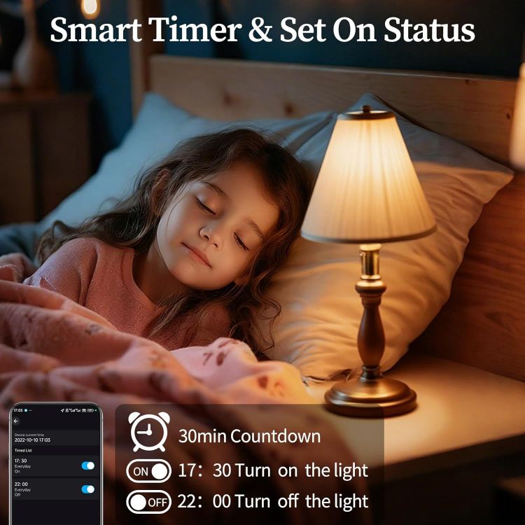 Picture of 2 Pack Wi-Fi E27 Smart LED Bulb 800LM RGBCW 60W Equivalent WiFi Bluetooth App Control Google Compatible No Hub Required