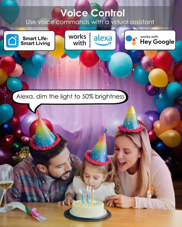 Picture of MR16 Smart LED Light Bulb RGBCW Colour Changing WiFi Bluetooth Alexa Google Assistant Music Sync 2 Pack Energy Class E