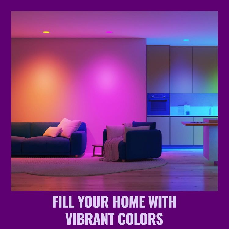 Picture of Smart GU10 LED Spotlight Glass Full Colour Tunable White 50W Equivalent 2200-6500K Dimmable Alexa Google Apple Home 4 Pack