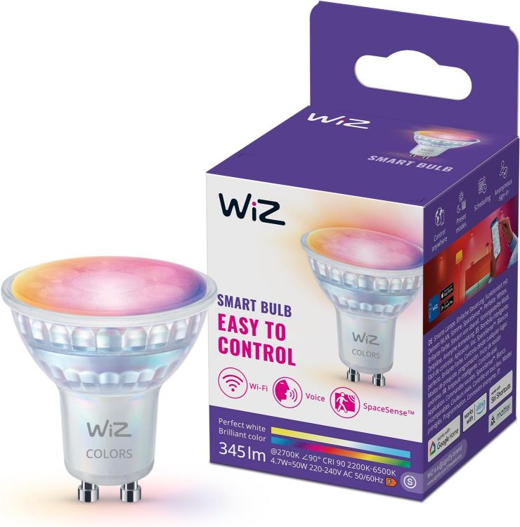 Picture of Smart GU10 LED Spotlight Glass Full Colour Tunable White 50W Equivalent 2200-6500K Dimmable Alexa Google Apple Home 1 Pack