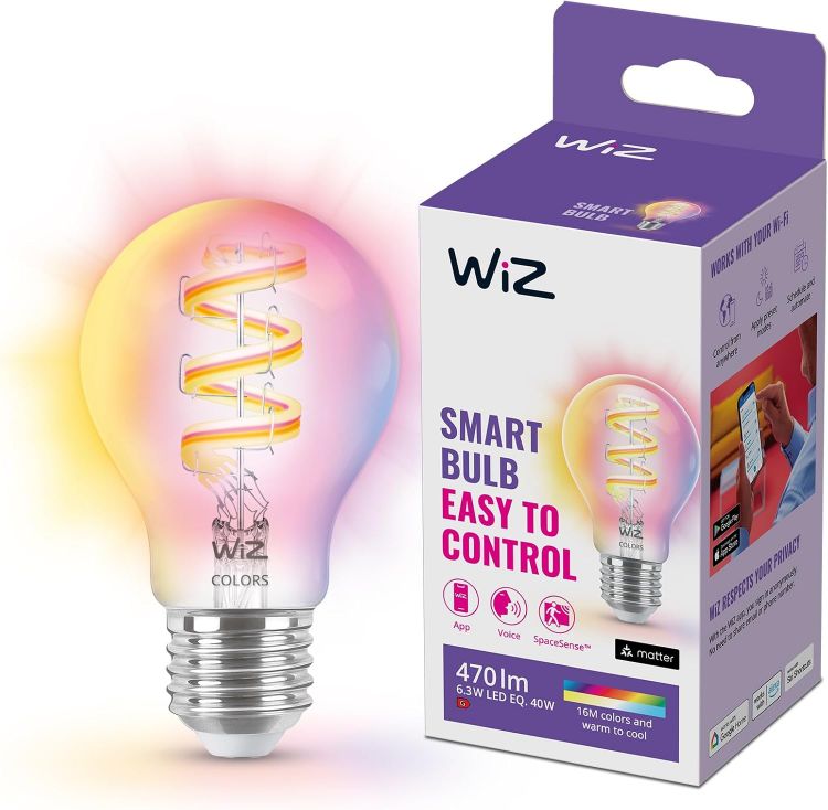 Picture of Smart Colour Filament Vintage Bulb E27 E17 WiFi LED 6.3W Works with Alexa Google Assistant HomeKit