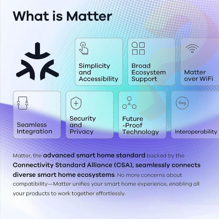 Picture of Matter Smart RGBTW E27 Smart Bulb 9W 806LM Music Sync Works with Apple Home Siri Google Home Alexa SmartThings 2 Pack