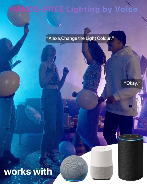 Picture of GU10 Smart Bulb RGBCW Colour Changing WiFi Bluetooth Alexa Google Home Dimmable LED 2 Pack