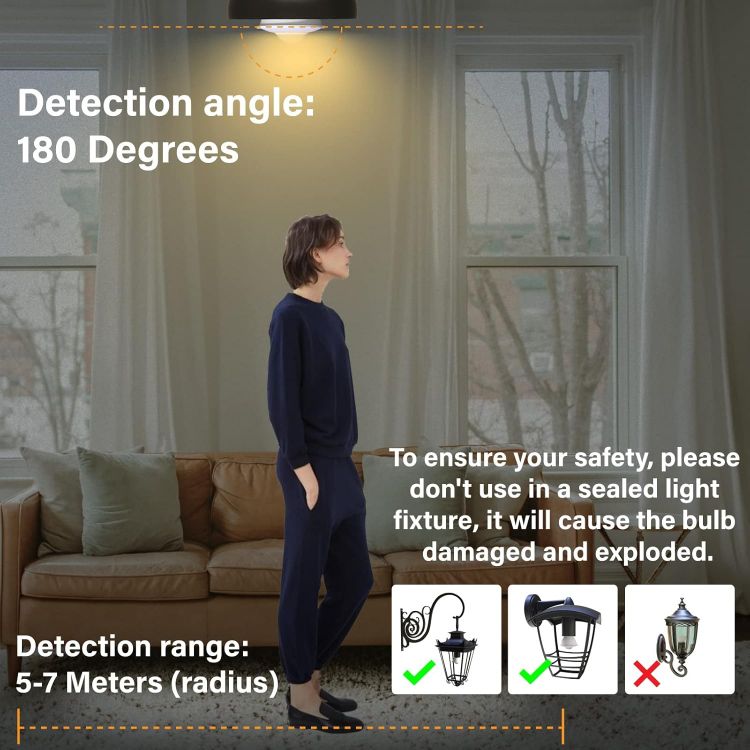 Picture of GU10 Smart Motion Sensor LED Bulbs 5W Warm White 3000K Auto On Off Security Spotlight 4 Pack