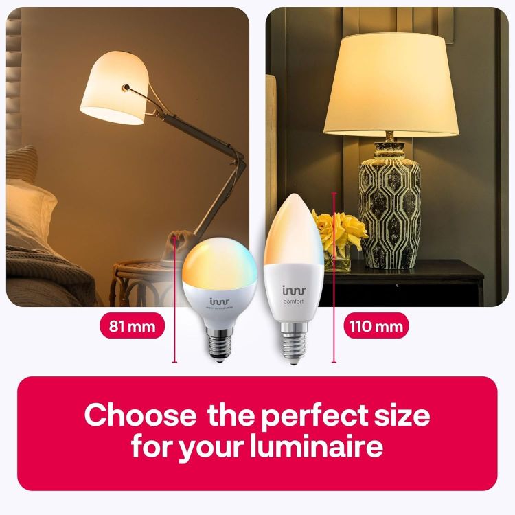 Picture of Zigbee E14 Smart Bulb Warm White to Cool White Mini Globe Dimmable Works with Hue Alexa 2 Pack