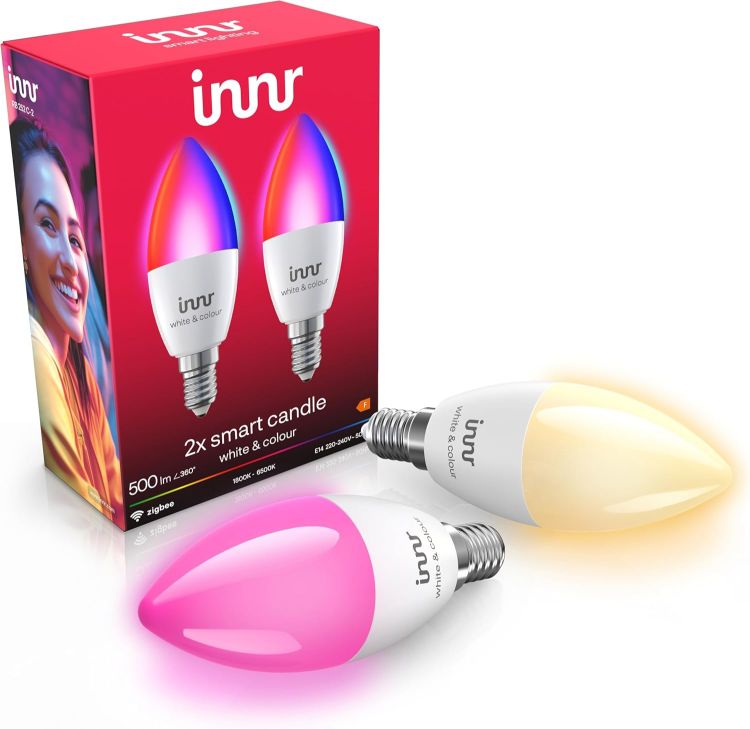 Picture of Zigbee E14 Smart Bulb White and Colour LED Candle Dimmable Works with Hue Alexa 2 Pack