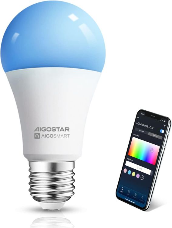 Picture of Smart E27 WiFi Bulb 9W RGBCW Colour Changing Alexa Google Home Music Sync Dimmable LED