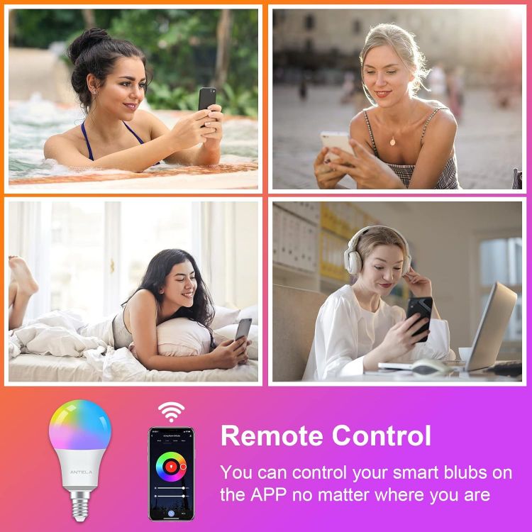 Picture of Smart E14 Alexa Light Bulb A60 7W 806LM RGB Dimmable Smart Life 2 Pack