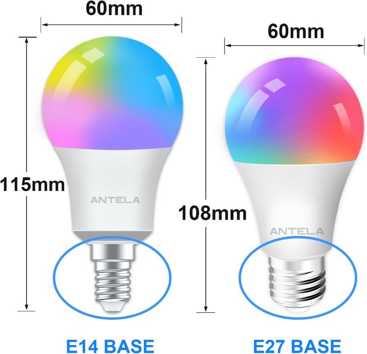 Picture of Smart E14 Alexa Light Bulb A60 7W 806LM RGB Dimmable Smart Life 2 Pack
