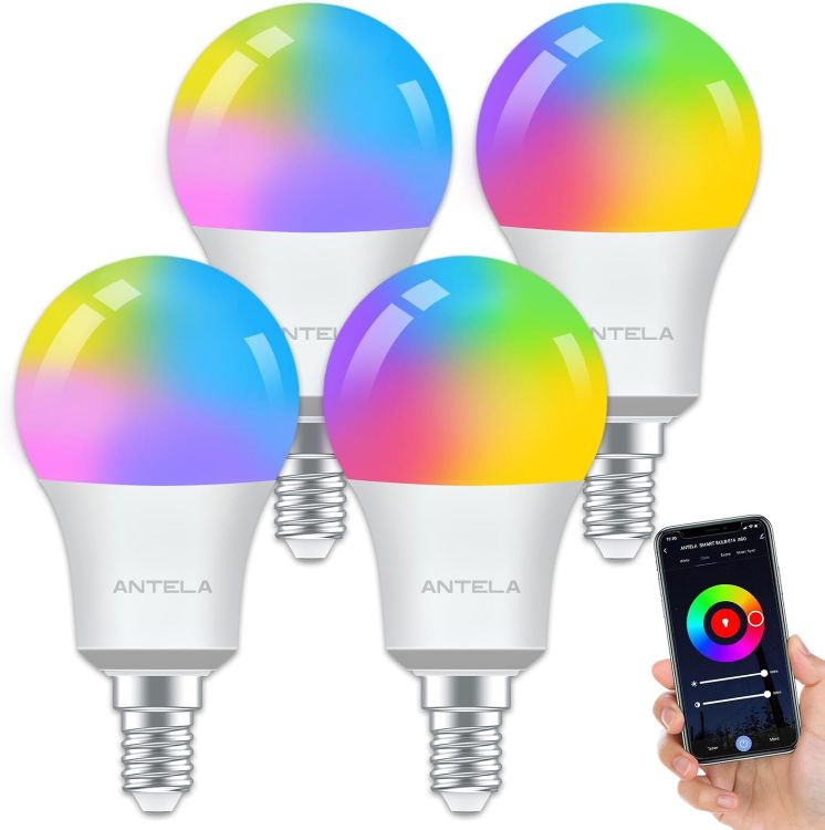 Picture of Smart E14 Light Bulb A60 7W 806LM RGB Dimmable Google Home Smart Life 4 Pack