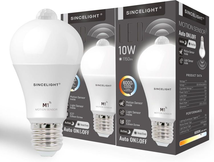 Picture of Motion Sensor LED Bulb E27 10W PIR Automatic Security Light 2 Pack