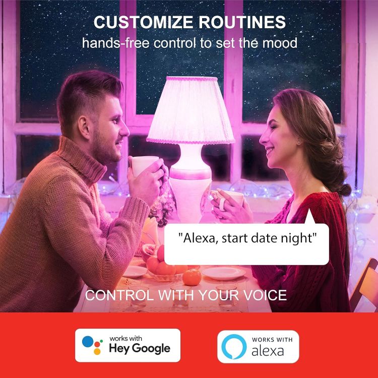 Picture of Smart WiFi B22 Multicolor Bulb 7.8W 806LM Dimmable Alexa Google Home 4 Pack