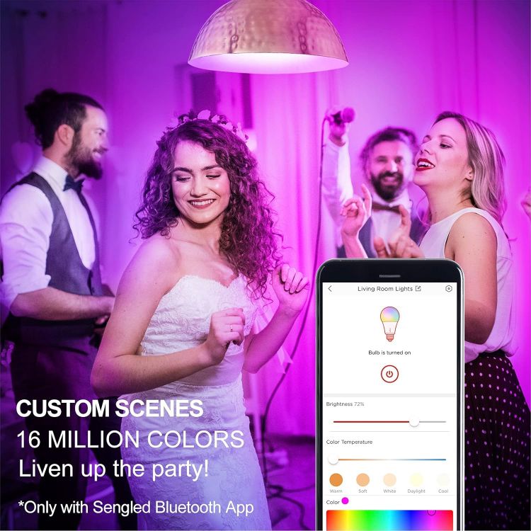 Picture of Smart WiFi B22 Multicolor Bulb 7.8W 806LM Dimmable Alexa Google Home 4 Pack