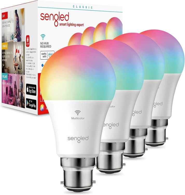 Picture of Smart WiFi B22 Multicolor Bulb 7.8W 806LM Dimmable Alexa Google Home 4 Pack