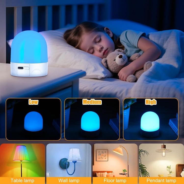 Picture of E14 Rechargeable Light Bulb 3W RGB Magnetic Base Remote 2 Pack