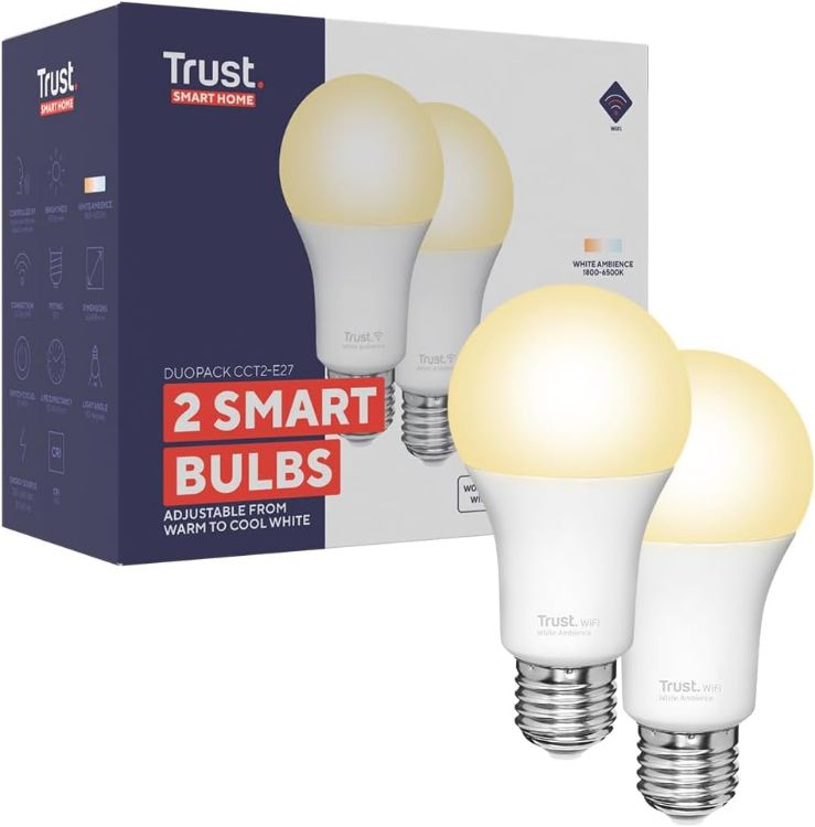 Picture of WiFi E27 Smart Bulb Dimmable Warm to Cool White Alexa Google Home 2 Pack